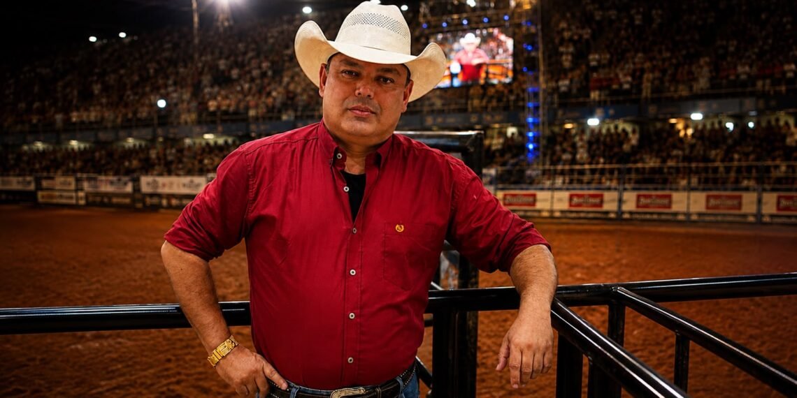 James Bonanza presente na Arena de Rodeio.