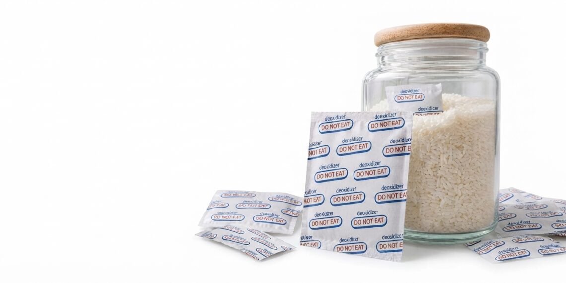 Absorvedor de oxigênio para alimentos aumenta a durabilidade dos alimentos.